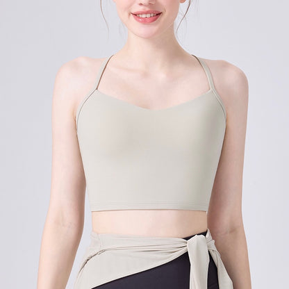 細ストラップ クロスバック デザインヨガトップス 2419