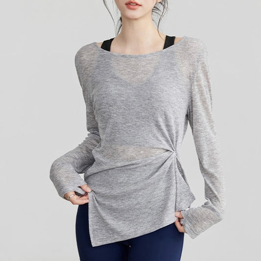 シックなシアーシアーヨガスリーブ 2403