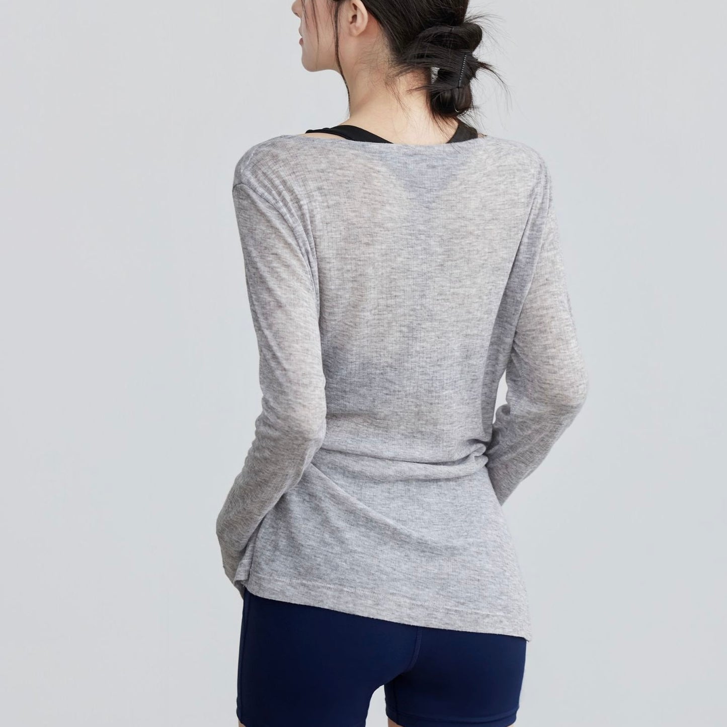 シックなシアーシアーヨガスリーブ 2403