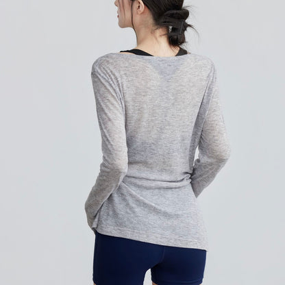 シックなシアーシアーヨガスリーブ 2403