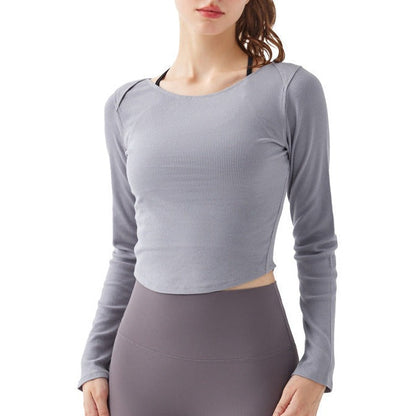 バックツイストラウンドヘムリブカットソー 2366