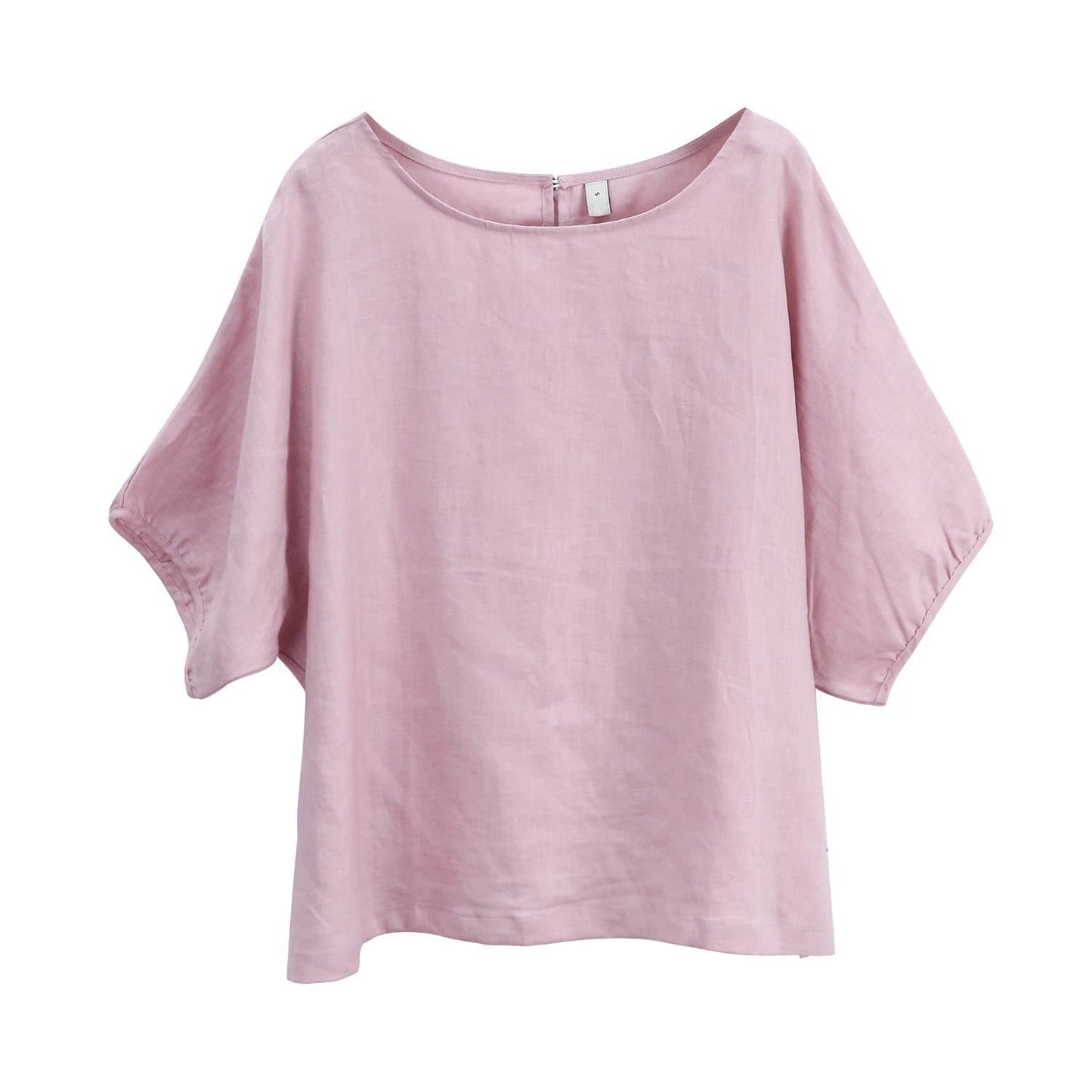 カジュアルリネンゆったりバルーンスリーブTシャツトップス  2475