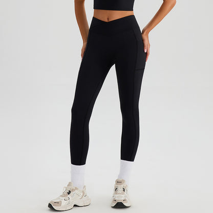 クロスウエストポケット付き速乾レギンス 3212