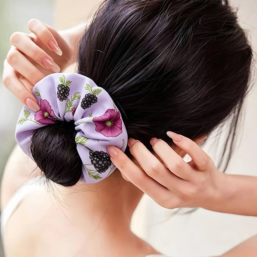 花柄シュシュヘアアクセサリー 5045