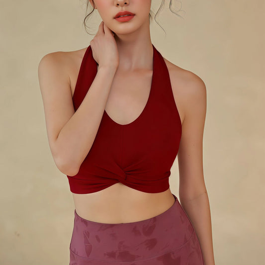 トップタンクフロントねじりデザインカップ付きジムヨガフィットネス 2429