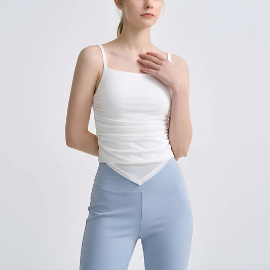 スリム見せフィットネスタンクトップメッシュキャミソールタンク 2436