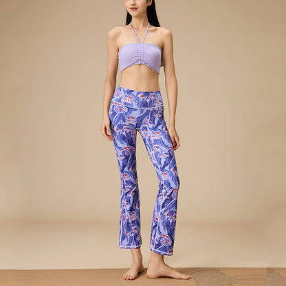 スリムシルエットランニングヨガウェアカップ付き上下セット 4109