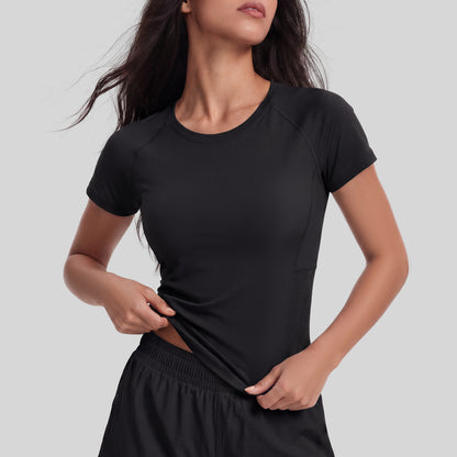 メッシュ切替速乾フィットネスTシャツ 2578