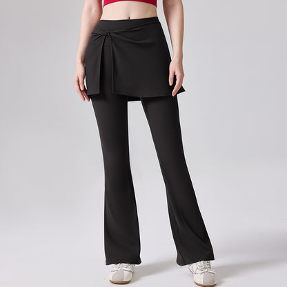ハイウエストリブヒップカバー付きフレアパンツ 3187