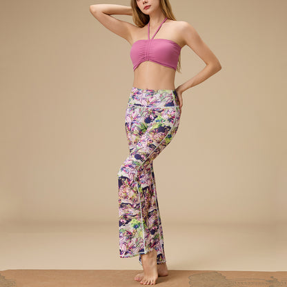 スリムシルエットランニングヨガウェアカップ付き上下セット 4109