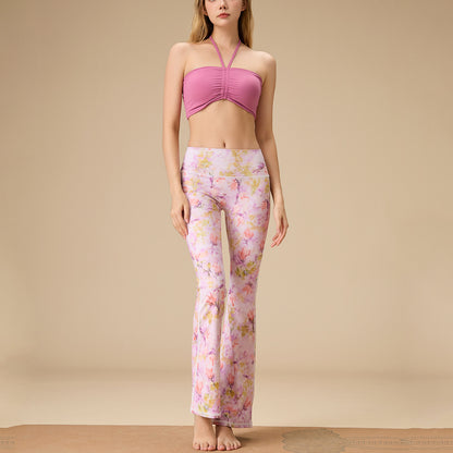 スリムシルエットランニングヨガウェアカップ付き上下セット 4109