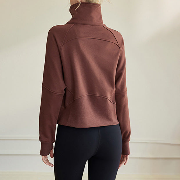 スタンドカラーハーフジッププルオーバー 2367