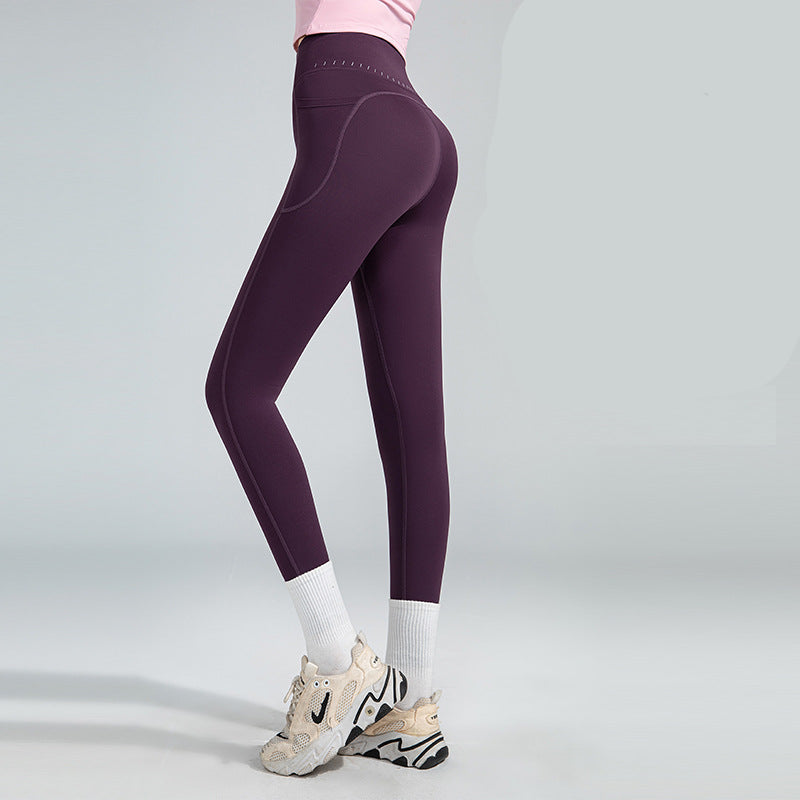 裏起毛厚手ハイウエストヨガパンツレギンス 3135