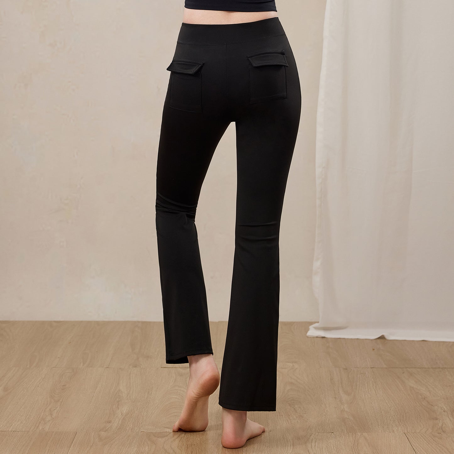 ハイウエスト フレア ヨガパンツ 美脚 ベルボトム3140