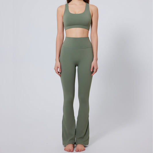 美背カップ付きヨガウェア上下セット4101