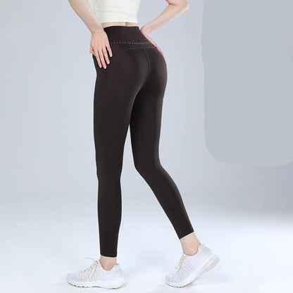 裏起毛厚手ハイウエストヨガパンツレギンス 3135